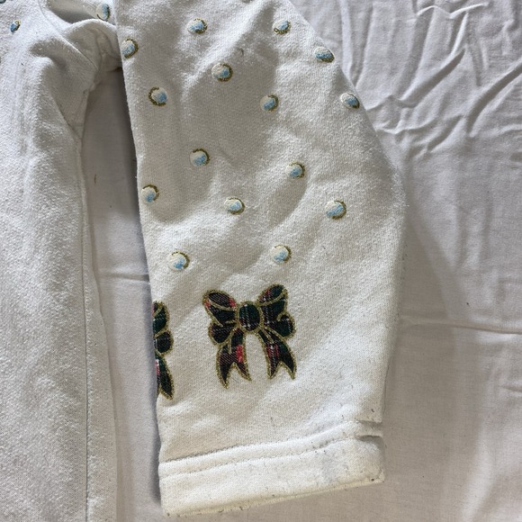 Vintage Late 90s Ugly Christmas Snowman Sweatshirt Puff Paint USA Womens L - Picture 4 of 15